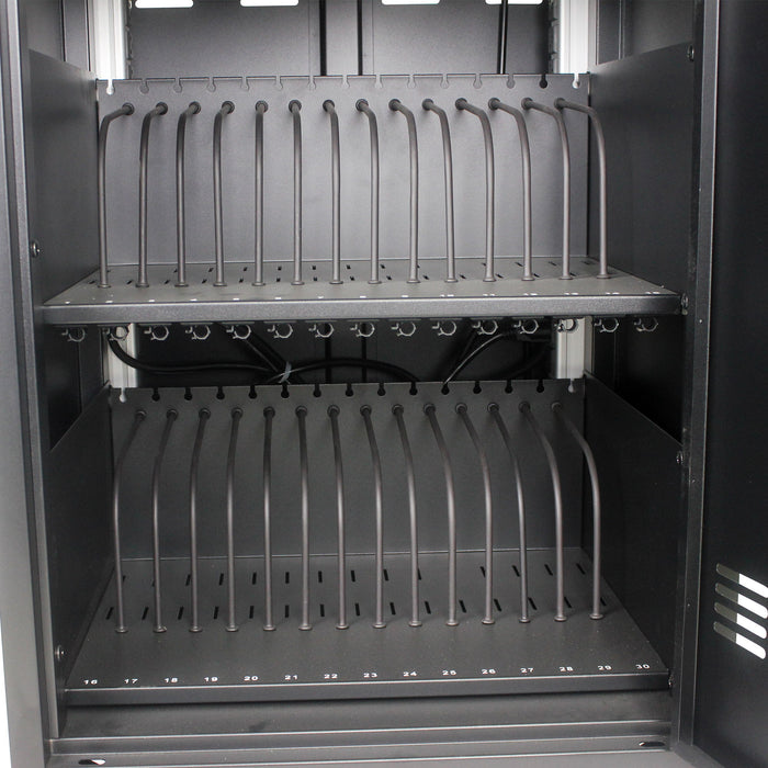 Mobile Charging Cart And Cabinet For Tablets Laptops 30 Device With Combination Lock