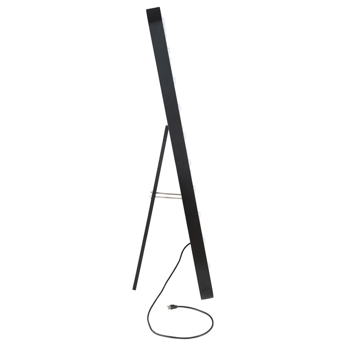Villancourt - LED Standing Mirror With Speakers - Black