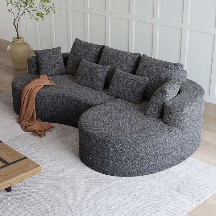 Curved Oversized Sectional Sofa With Extra Deep Seat