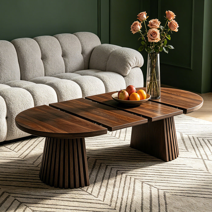 Oval Coffee Table For Living Room - Walnut