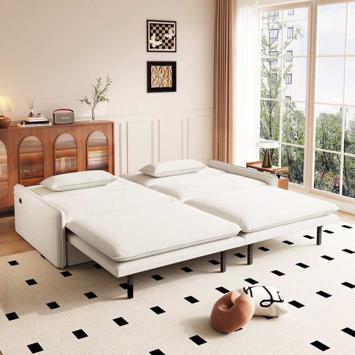 4 Seat Convertible Sleeper Sofa Bed, Modern With Storage