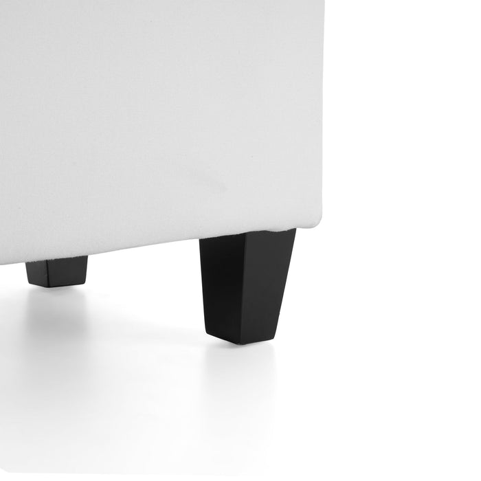 Contemporary Button Tufted And Diamond Stitched Storage Ottoman