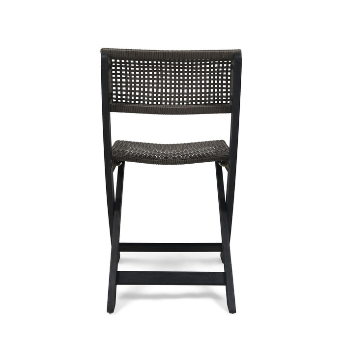 Bistro Foldable Chair With Wicker Backrest