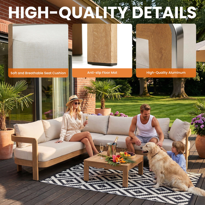 Outdoor Patio Sectional Sofa Set - Oak