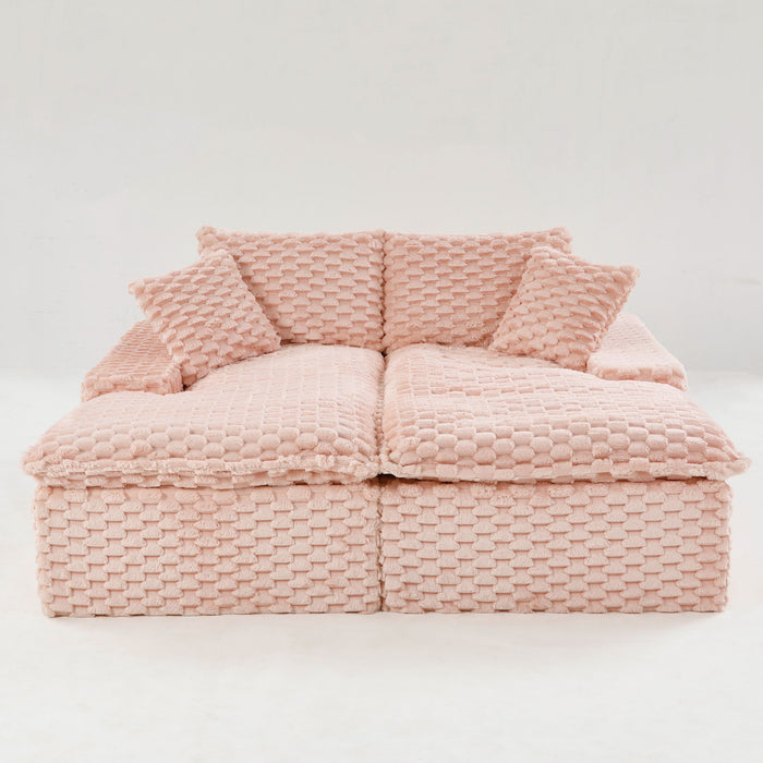 Double Chaise Lounge With Full Compressed Sponge