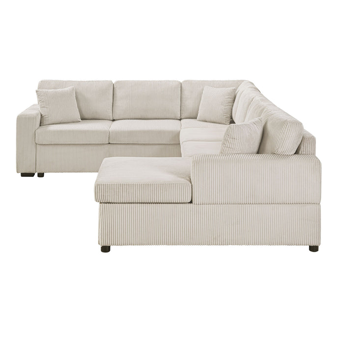 Oversized Sectional U-Shaped Sofa With Chaise Lounge And Three Soft Throw Pillows