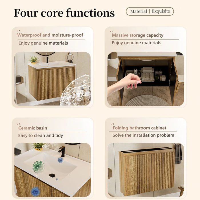 Folding Wall Cabinet With Creamic Sink