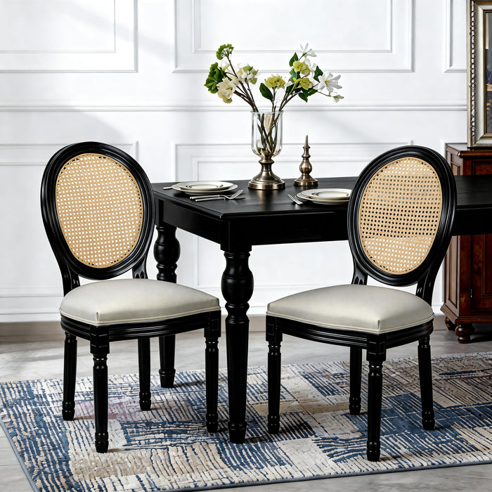 French Country Dining Chairs With Round Back (Set of 2)