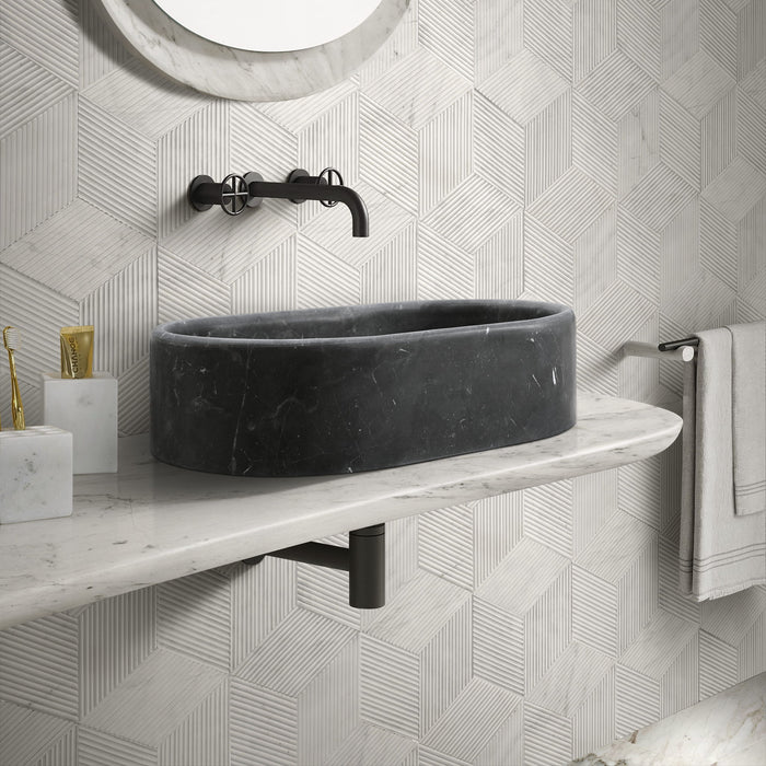 Bathroom Vessel Sink, Semi Polished Surface