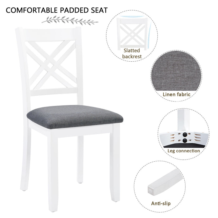 Kitchen Dining Set, Rectangular Dining Table & Upholstered Chairs