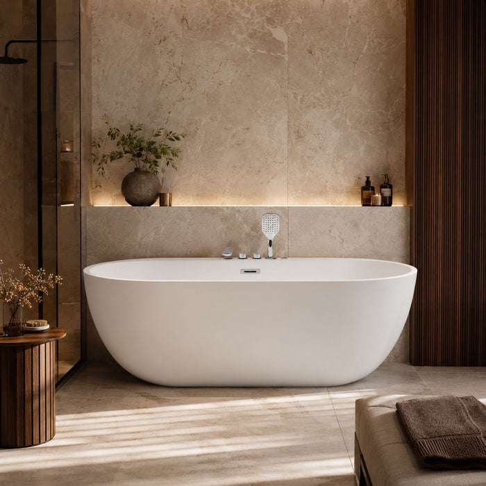 Xavier - Single Person AcrylicCorner Massage Bathtub, Featuring A Gfci Plug, Ul Certified Pump, Upc Certified Drain, And Swivel Faucet - Milk White