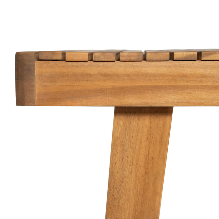 Outdoor Dining Table With Slatted Top, Ideal For Patio