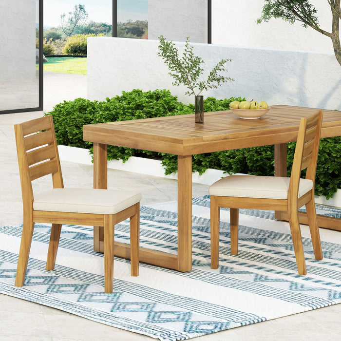 Outdoor Armless Dining Chair With Cushions