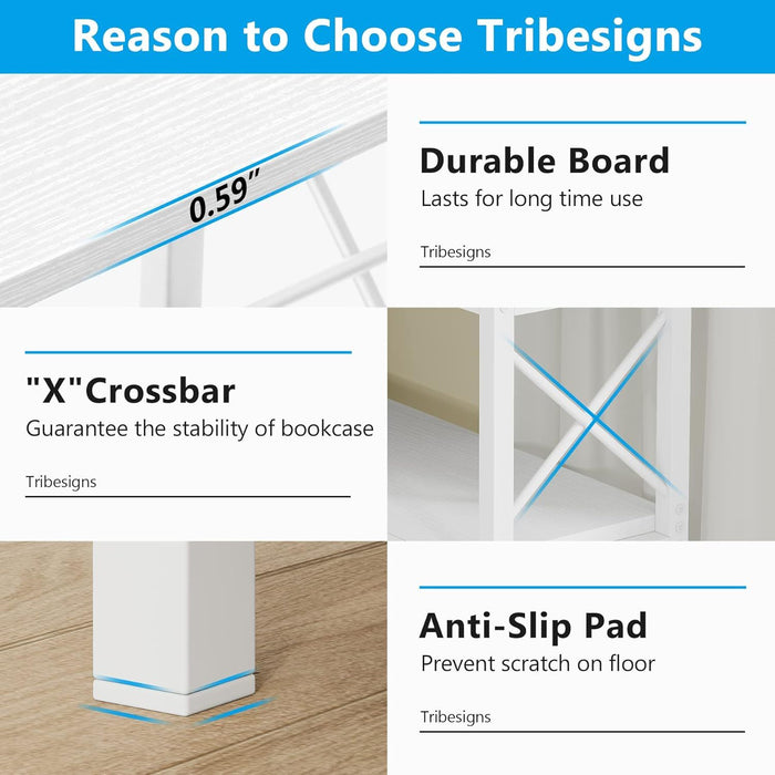 7 Tier Corner Bookshelf, Storage Unit For Living Room