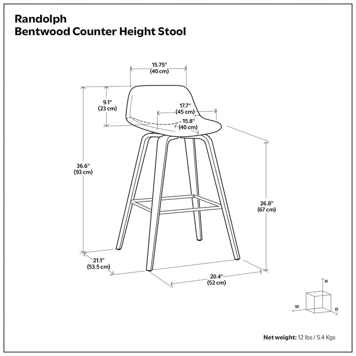 Randolph Bentwood - Upholstered Counter / Bar Height Stool (Set of 2)