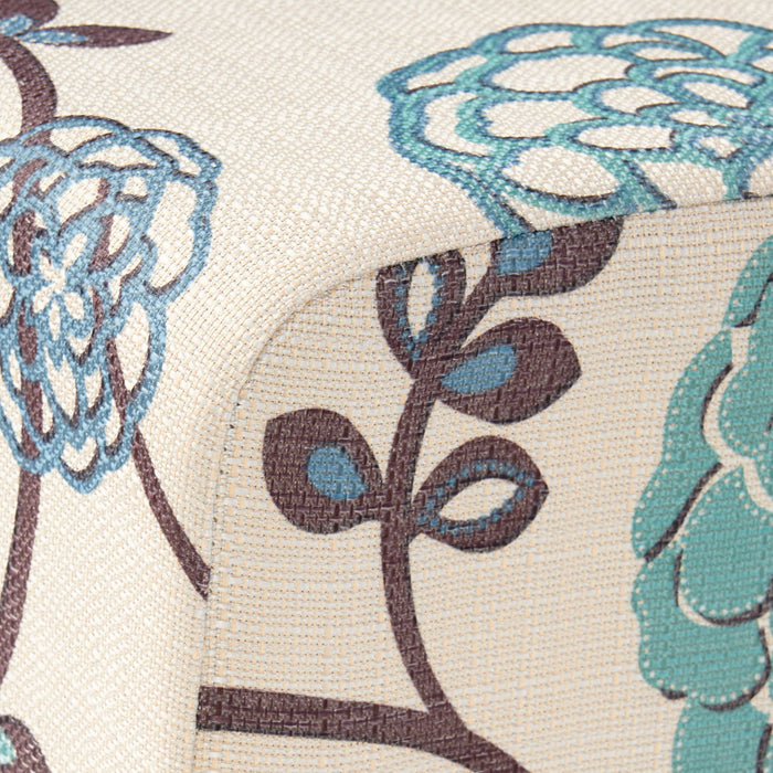 Contemporary Dining Chair Set With Rubberwood Legs - White / Blue