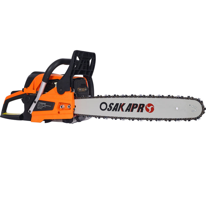 High Performance 22" 58Cc Gasoline Chainsaw For Trees And Wood Cutting Epa Compliant - Orange
