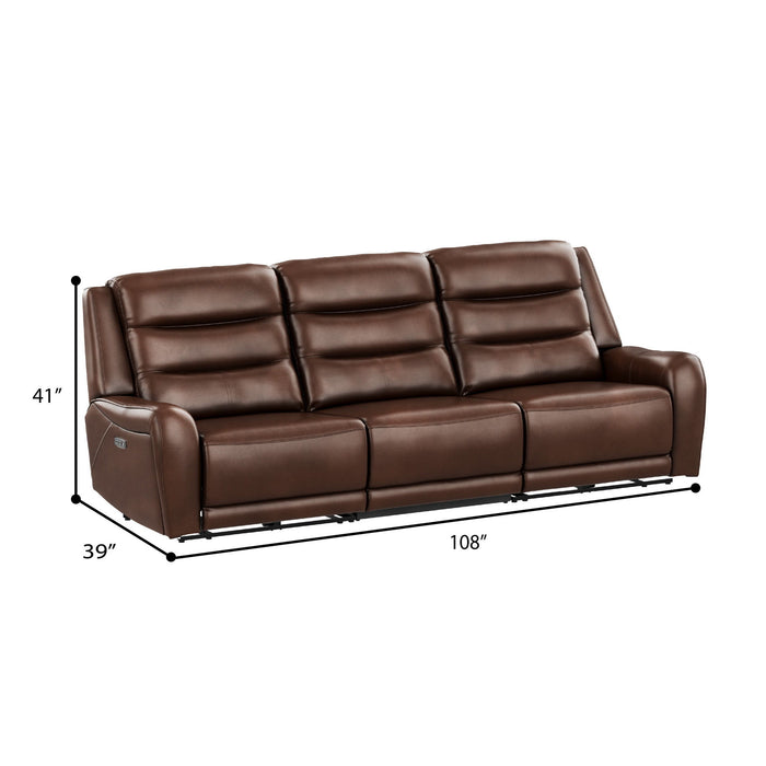 Duluth - 3 Piece Dual Power Sectional - Dark Brown