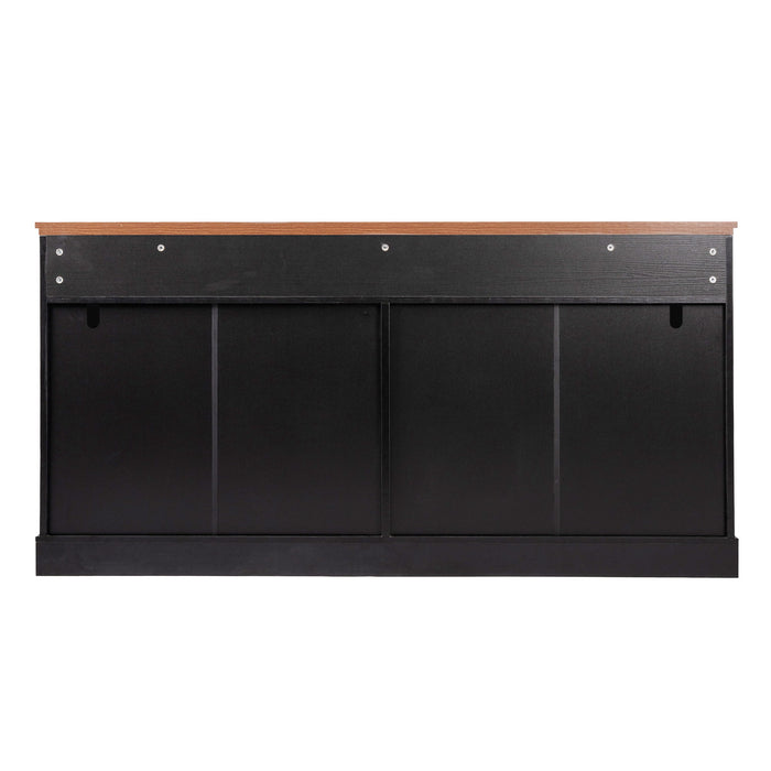 Fluted Sideboard Buffet Cabinet With 4 Doors And 3 Drawers