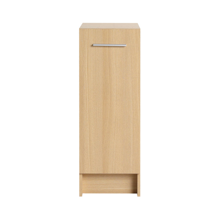 Slim Freestanding Bathroom Storage Cabinet - Light Oak