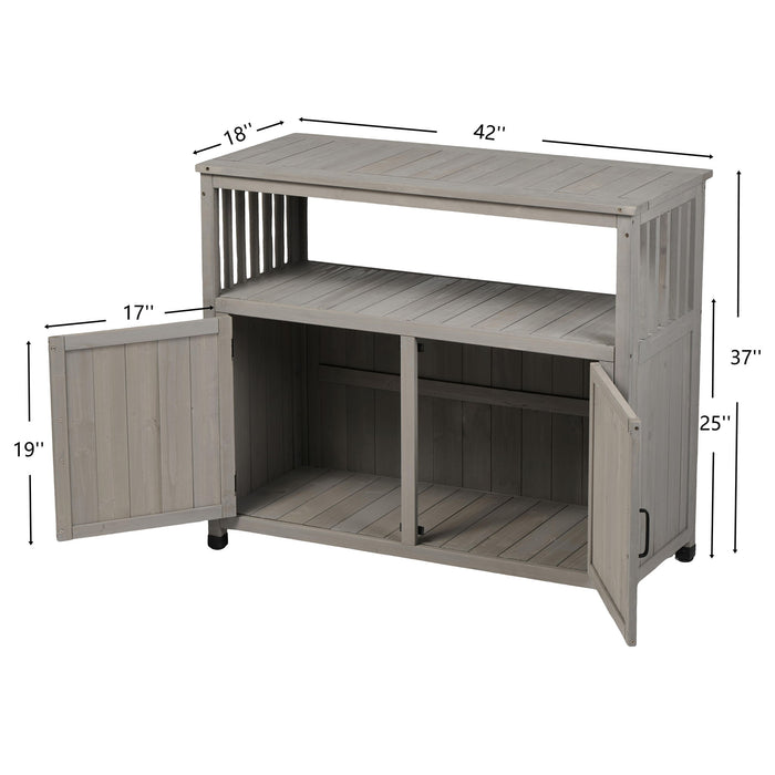 Patio Bar Table Set With Storage