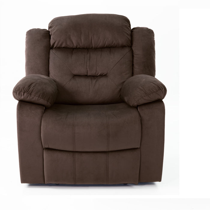 Modern Manual Recliner With Padded Seat And Pillow Arms