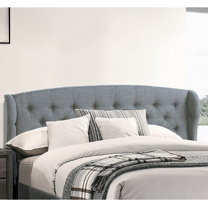 Bed With Adjustable Button Tufted Headboard
