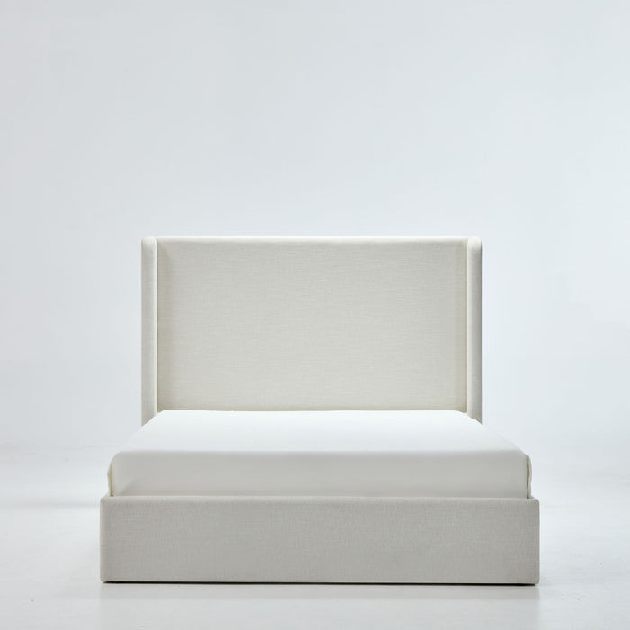 Caron - Upholstered Wingback Bed With High Headboard