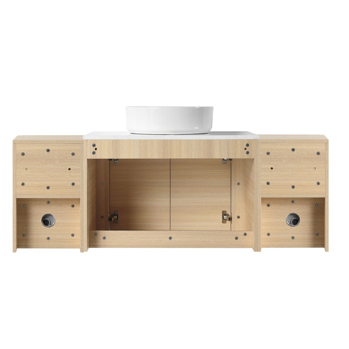 Mounted Bathroom Vanity With Art Sink, 2 Storage Shelves, Soft Close Door