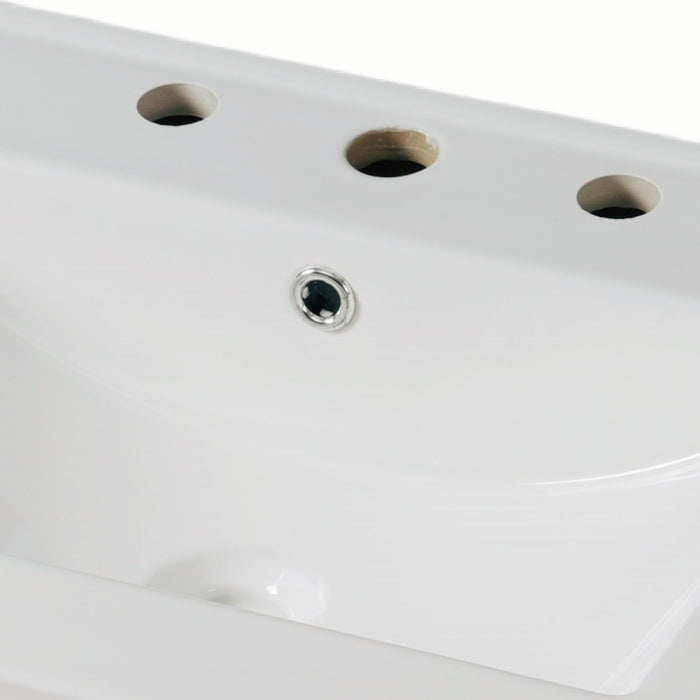 Bathroom Vanity With Ceramic Sink, Adjustable & Open Shelf