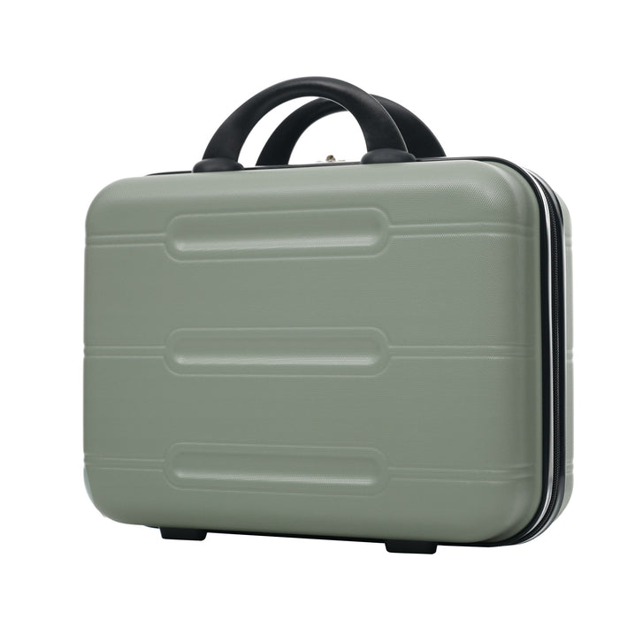 6 Piece Lightweight Hardshell Luggage Set With Double Spinner Wheels, Password Lock