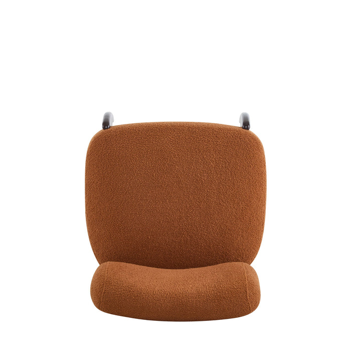 Modern Boucle Lounge Chair With Solid Wood Fram