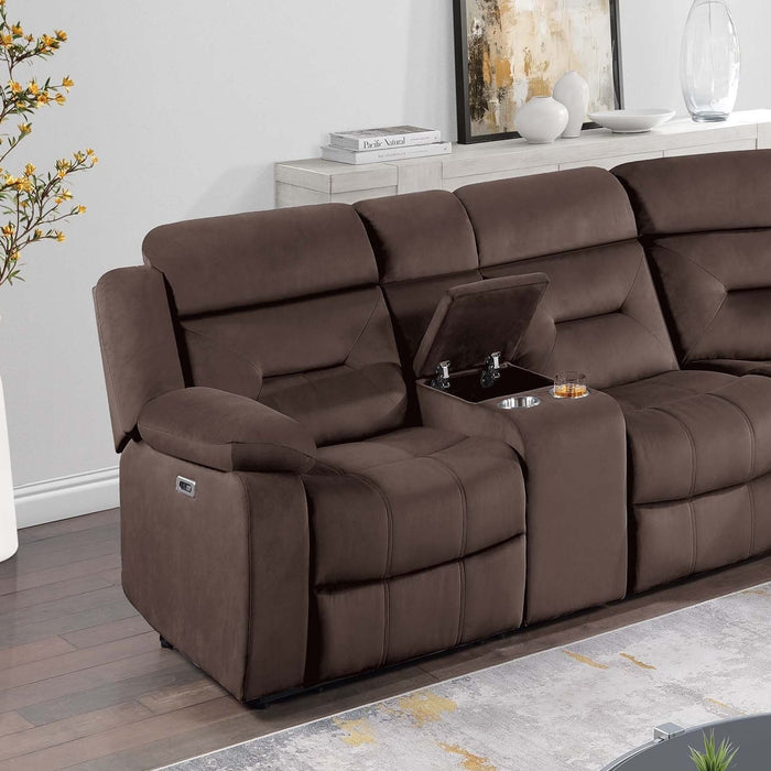 Power Reclining Sectional Set With Console Cup Holders