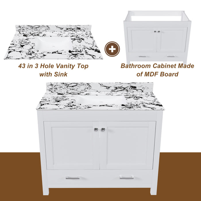 Bathroom Vanity With Storage - White