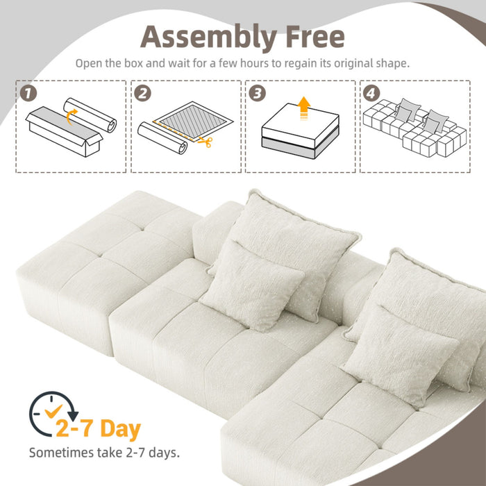 Modern Oversized Diy Combination Modular Sectional Sofa With Pillows