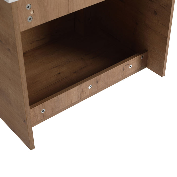 Wall Mounted Bathroom Vanity With Art Sink, 1 Storage Shelf, Soft Close Door