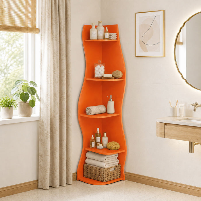 5 Tier S - Shaped Corner Shelf For Living Room
