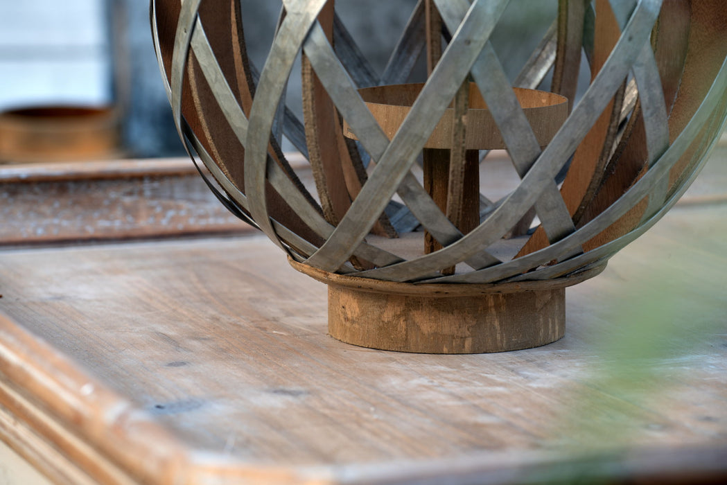 Decorative Lantern With Handle, Wooden Lantern For Indoor Outdoor, Home Garden, Wedding - Silver