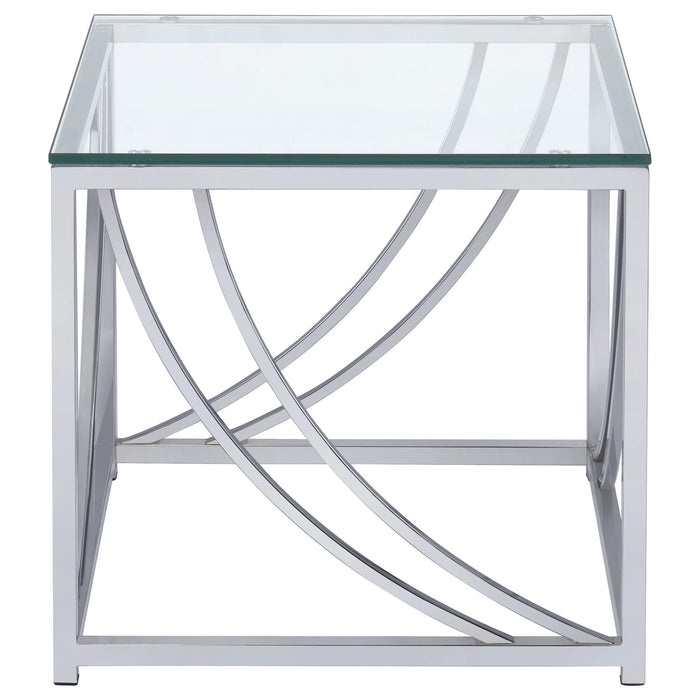 Kempton - 2 Piece Coffee And End Table Set - Chrome