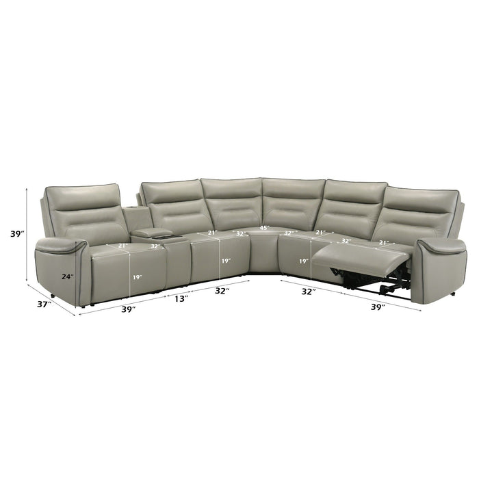 Jayke - Power Motion Sectional Sofa - Light Gray