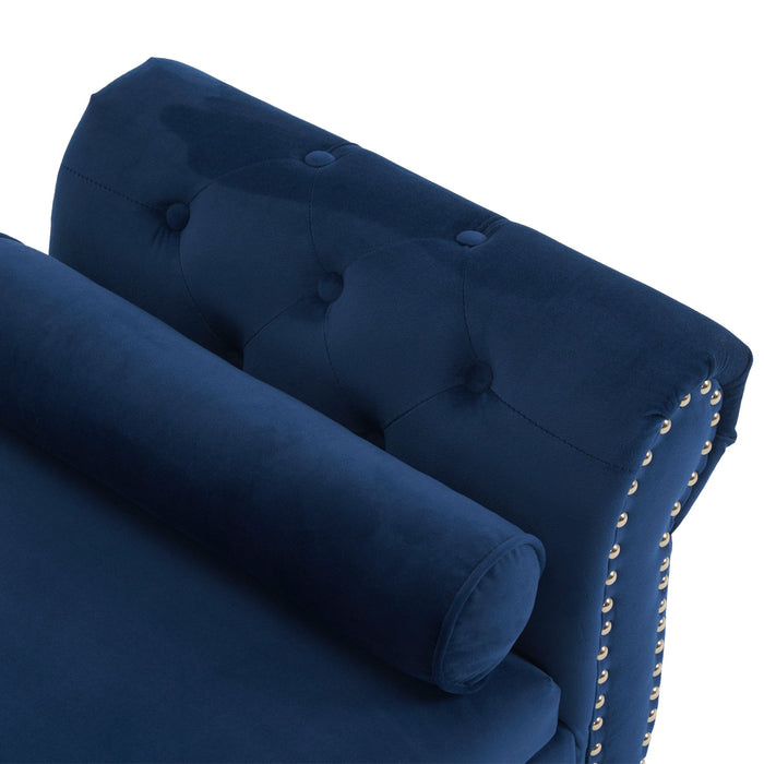 Luxurious Velvet Multifunctional Storage Ottoman Bench With Pillow