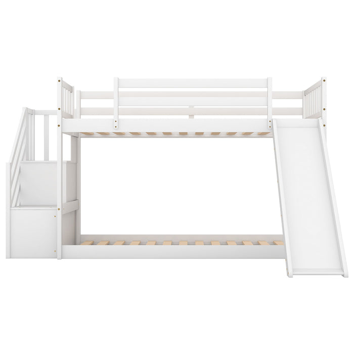 Bunk Bed With Convertible Slide And Stairway