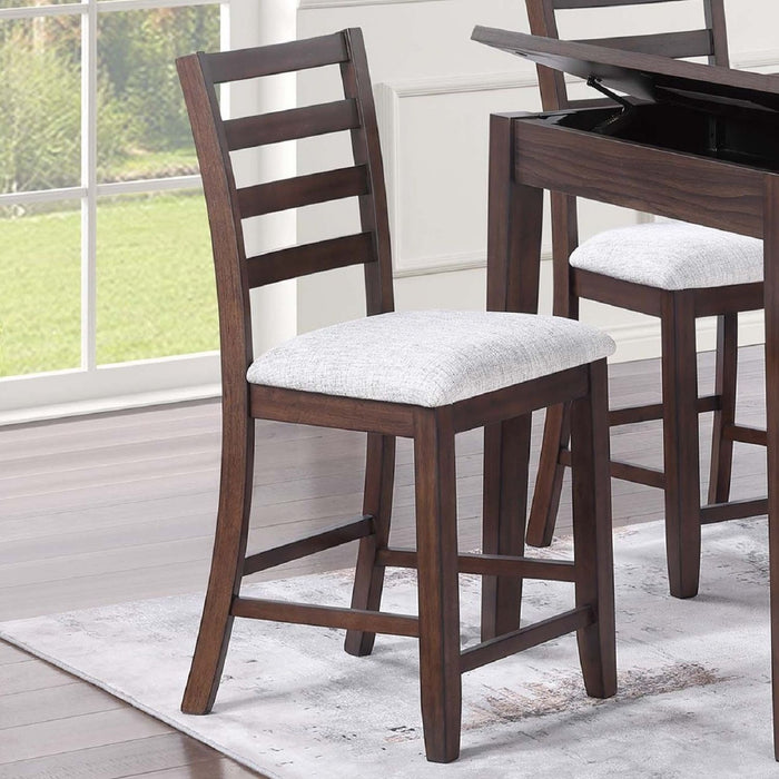 Ladder Back Design Counter Height Dining Chairs (Set of 2) - Walnut