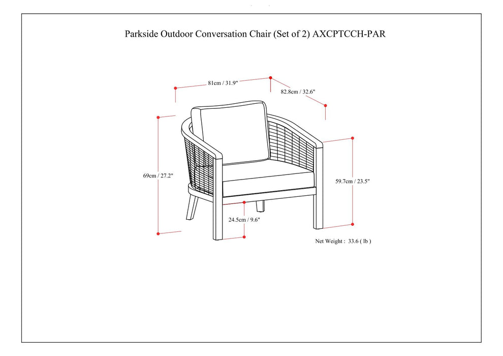Parkside - Outdoor Conversation Chair (Set of 2) - Natural