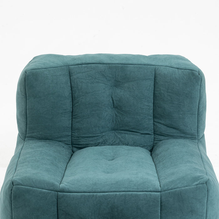 Modern Indoor Fluffy Bean Bag Chair With Memory Foam And Ottoman, Super Soft