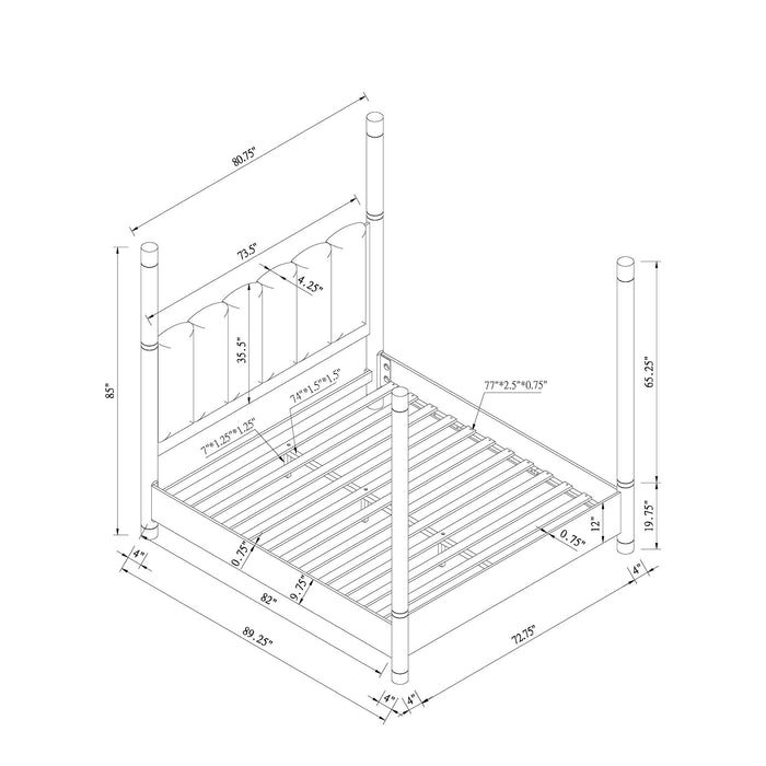 Sarai - 5 Pieces Bedroom Set With Upholstered Headboard