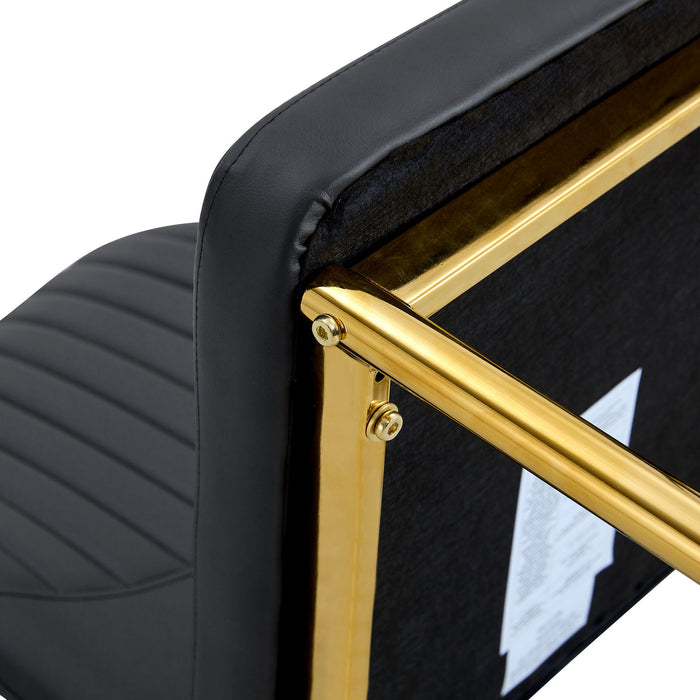 Luxury Simple Chair With Metal Gold Leg