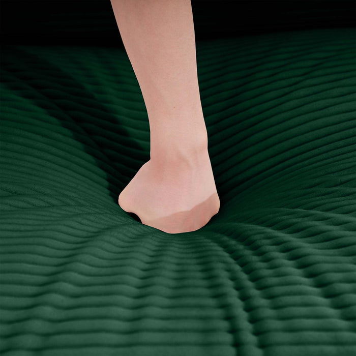 Modern Upholstered 4 Seater Corduroy Fabric Sofa With Arm And Throw Pillows