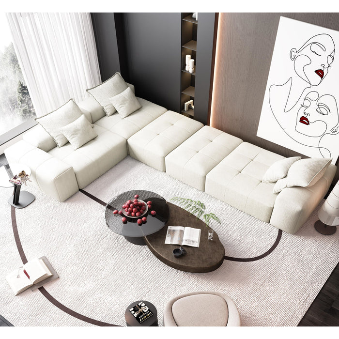 Modern Oversized Diy Combination Modular Sectional Sofa With Pillows
