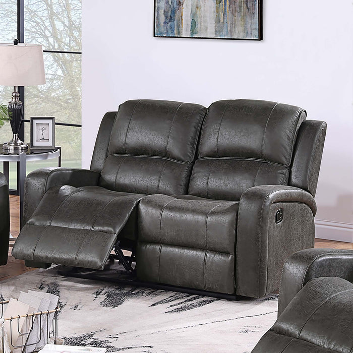 Manual Reclining Loveseat With Horizontal And Vertical Tufting